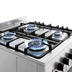 Kuchenka gazowa – 8,4 kW – 4 palniki – z piekarnikiem elektrycznym – 3,85 kW i okapem z cyrkulacją powietrza