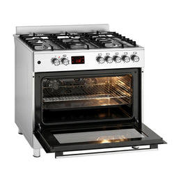 Kuchenka gazowa – 13,45 kW – 5 palników – wraz z piekarnikiem elektrycznym – 3,23 kW oraz okapem z cyrkulacją powietrza