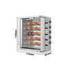 Grill gazowy do kurczaków – 32,33 kW – z 5 rożnami, mieszczącymi do 30 kurczaków