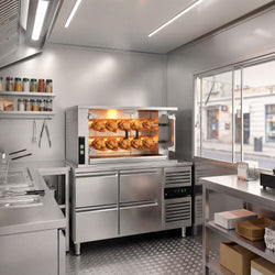 Grill gazowy do kurczaka - 9,4 kW - z 2 szpikulcami do 10 kurczaków