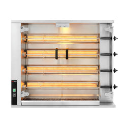 Grill gazowy do kurczaka PREMIUM - 18,8 kW - z 4 szpikulcami na 20 kurczaków