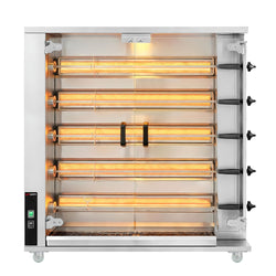 Grill gazowy do kurczaka PREMIUM - 23,5 kW - z 5 szpikulcami na 25 kurczaków