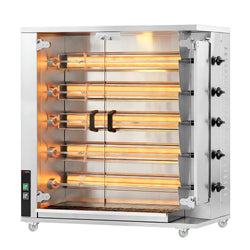 Grill gazowy do kurczaka PREMIUM - 23,5 kW - z 5 szpikulcami na 25 kurczaków