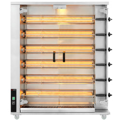 Grill gazowy do kurczaka PREMIUM - 28,2 kW - z 6 szpikulcami na 30 kurczaków