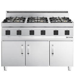 Kuchenka gazowa - 36 kW - 6 palnikowa - z podstawą z 3 drzwiczkami