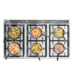 Kuchenka gazowa - 36 kW - 6 palnikowa - z podstawą z 3 drzwiczkami