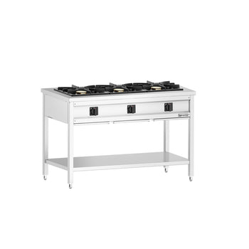 Kuchnia gazowa - 25,5kW - 3 palniki - otwarta podstawa; szuflady na tłuszcz