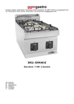 Kuchenka gazowa - 7 kW - 2 palnikowa