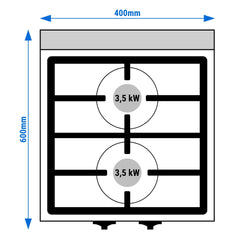Kuchenka gazowa - 7 kW - 2 palnikowa