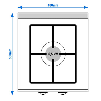 Kuchenka gazowa - 6,5 kW - 1 palnikowa - Prime Gastro