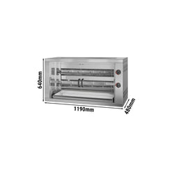 Grill gazowy do kurczaka PREMIUM - 11,8 kW - z 2 szpikulcami na 12 kurczaków