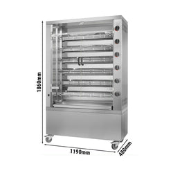 Grill gazowy do kurczaka PREMIUM - 35,3 kW - z 6 szpikulcami na 36 kurczaków