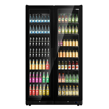 Lodówka na napoje - 1230 litrów - bezramkowa konstrukcja - 2 szklane drzwi - Prime Gastro