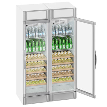 (2 szt.) Chłodziarka do napojów - 690 litrów - z 2 szklanymi drzwiami i wyświetlaczem reklamowym - Prime Gastro