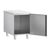 Base Cabinet - Stainless Steel - 400x620x587mm - 1 Door - Black Front - Mario 700 Series
