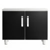 Base Cabinet - Stainless Steel - 800x620x587mm - Black doors - 2 doors