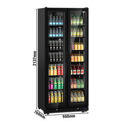 Lodówka na napoje - 898 litrów - bezramkowa konstrukcja - 2 szklane drzwi