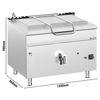 Gas Kochkessel - 250 Liter - 30 kW - direkte Beheizung - mit Wasseranschluss