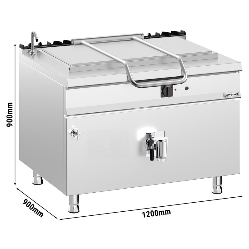 Gas Kochkessel - 250 Liter - 30 kW - indirekte Beheizung - mit Wasseranschluss