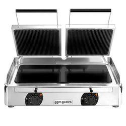 Glass Ceramic Contact Grill – 3.4 kW – Smooth Bottom & Ribbed Top – Grilling Surface: 2 x220x220mm