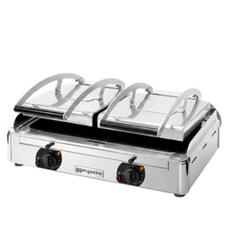 Glass Ceramic Contact Grill – 3.4 kW – Smooth Bottom & Ribbed Top – Grilling Surface: 2 x220x220mm