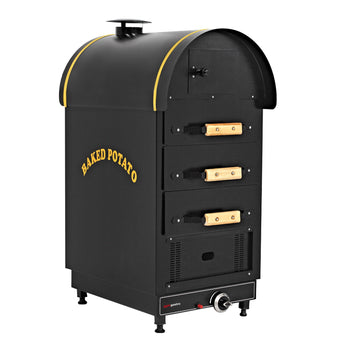 Piec do ziemniaków Kumpir - gazowy - sterowanie manualne - 4,9kW - 500x700x1200mm - z 3 szufladami