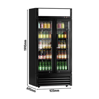 Chłodziarka do napojów - 630 litrów - z 2 szklanymi drzwiami & wyświetlaczem reklamowym - Prime Gastro