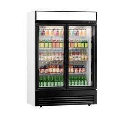 Szafa chłodnicza przeszklona - 880L - 1295mm - oświetlenie LED - sterowanie elektroniczne - Czarna - Dla PL - 2–8°C