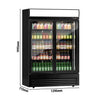 Commercial Beverage Display Fridge - 1295mm - 880 Litres - with 2 hinged glass doors - LED lighting - digital controller with temperature display - Black - Temperature range 2 to 8 °C