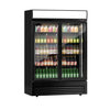 Commercial Beverage Display Fridge - 1295mm - 880 Litres - with 2 hinged glass doors - LED lighting - digital controller with temperature display - Black - Temperature range 2 to 8 °C