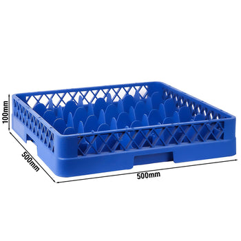 Gläserspülkorb 1/1 - 500x500mm - 25 Fächer - Blau - passend für ARU25N