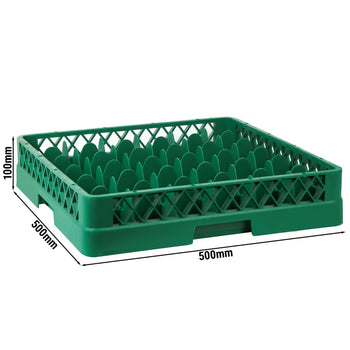 Gläserspülkorb 1/1 - 500x500mm - 36 Fächer - Grün - passend für ARU36N