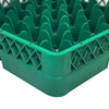 Kosz na szklanki do zmywarki GN 1/1 - 500x500x100mm - 36 przegród - Zielony - pasuje do ARU36N
