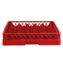Gläserspülkorb 1/1 - 500x500mm - 49 Fächer - Rot - passend für ARU49N