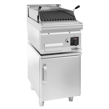 Grill gazowy z kamienia lawowego - 7 kW - Grill uchylny - włącznie z rusztem do grillowania podstawa z 1 drzwiczkami - Prime Gastro
