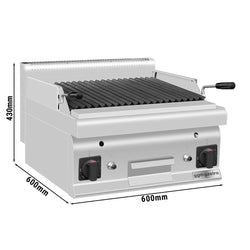 Grill gazowy z kamienia lawowego - 10,6 kW - Uchylny ruszt grillowy