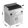 Grill lawowy – gazowy – 14 kW – z rusztem o regulowanym nachyleniu – z podstawą z 2 drzwiami