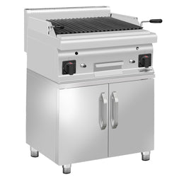 Grill gazowy z kamienia lawowego - 10,6 kW - Grill uchylny - włącznie z podstawą z 2 drzwiczkami