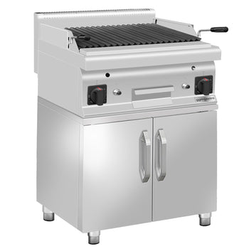 Grill gazowy z kamienia lawowego - 10,6 kW - Grill uchylny - włącznie z podstawą z 2 drzwiczkami - Prime Gastro