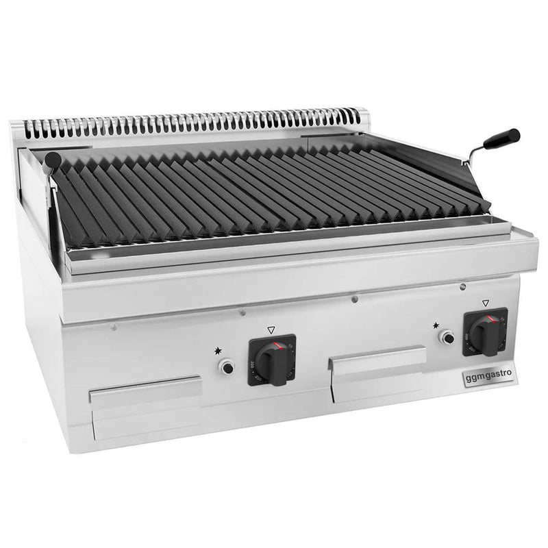 Grill gazowy z kamienia lawowego - 14 kW - Uchylny ruszt grillowy
