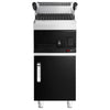 Grill lawowy – gazowy – 7 kW – z rusztem o regulowanym nachyleniu – z podstawą z 1 drzwiami – czarny – seria MARIO