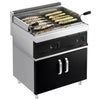 Grill lawowy – gazowy – 14 kW – z rusztem o regulowanym nachyleniu – z podstawą z 2 drzwiami – czarny – seria MARIO