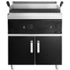 Grill lawowy – gazowy – 14 kW – z rusztem o regulowanym nachyleniu – z podstawą z 2 drzwiami – czarny – seria MARIO