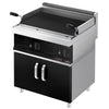 Grill lawowy – gazowy – 14 kW – z rusztem o regulowanym nachyleniu – z podstawą z 2 drzwiami – czarny – seria MARIO
