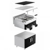 Grill lawowy – gazowy – 14 kW – z rusztem o regulowanym nachyleniu – z podstawą z 2 drzwiami – czarny – seria MARIO