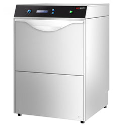 Dwuścienna zmywarka do szkła - cyfrowa - 2,97 kW - z detergentem, nabłyszczaczem & pompą spustową