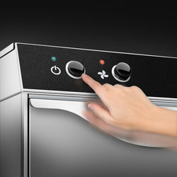 Zmywarka do szkła – 2,97 kW – manualna – z pompą detergentu, pompą nabłyszczacza i pompą spustową