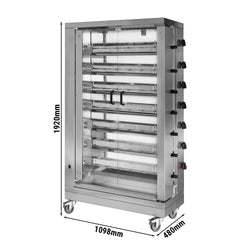 Grill gazowy do kurczaka ECO - 42kW - z 7 szpikulcami na 42 kurczaki