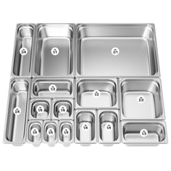 (6 Stück) - Edelstahl GN - Deckel 1/1