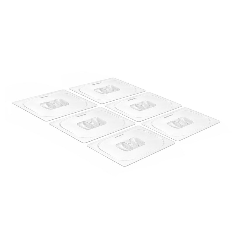 (6 szt.) Pokrywa GN 1/2 - z poliwęglanu - 325x265mm - Wysokość:26mm - przezroczysta